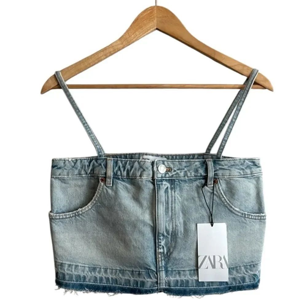 Zara Denim Crop Top Small NWT
